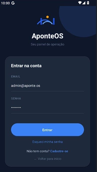 Tela real do AponteOS 8